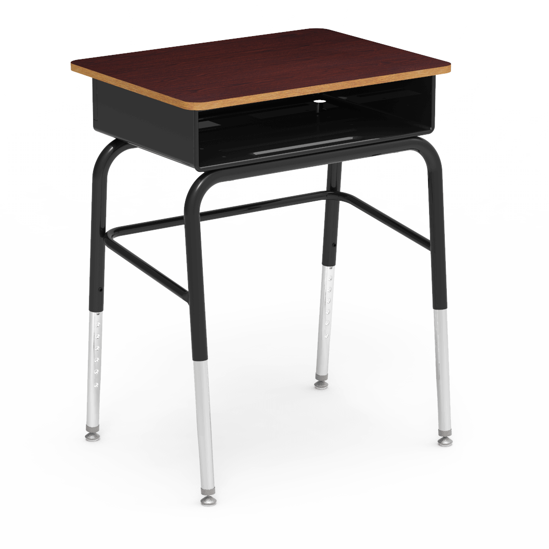 Virco 785MBBLB - Student Desk 18" x 24" Laminate Top with Open Front Metal Book Box, Leg Brace and Adjustable Hight Legs, for Schools and Classrooms
