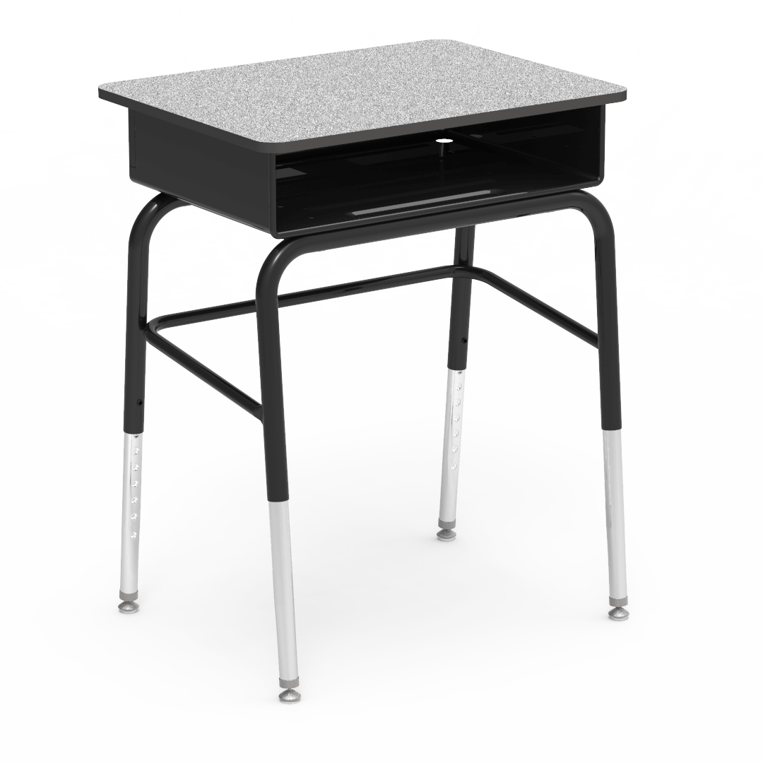 Virco 785MBBLB - Student Desk  18" x 24" Laminate Top with Open Front Metal Book Box, Leg Brace and Adjustable Hight Legs, for Schools and Classrooms